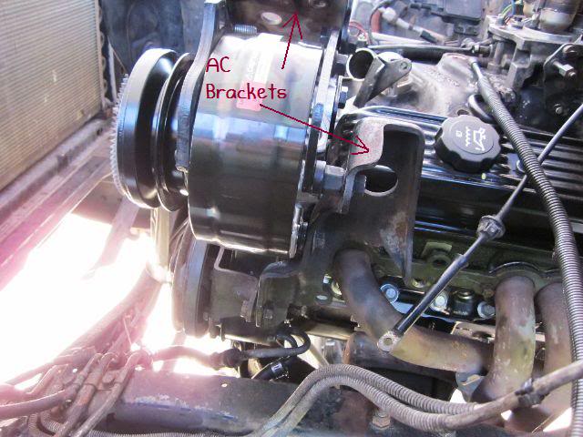 '89 350 TBI Motor Accesory Bracket Mounting Bolt Locations ... 1990 chevy 1500 alternator wiring diagram 