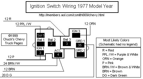Need wiring diagram for accessory position on ignition key switch | GM Square Body - 1973 - 1987