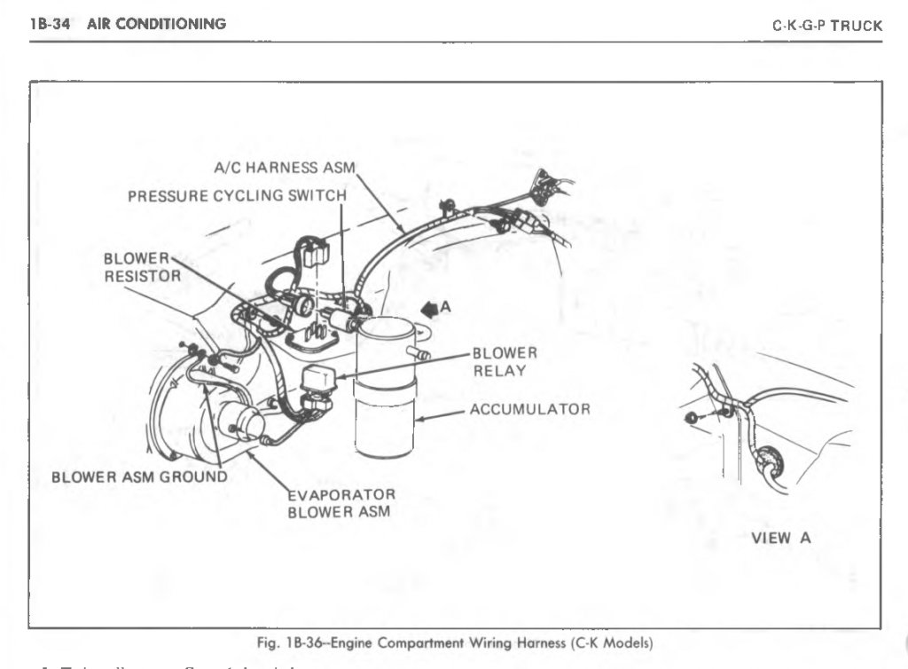Looking for Photo's or A/C wiring harness from an 85 K20 Truck | GM