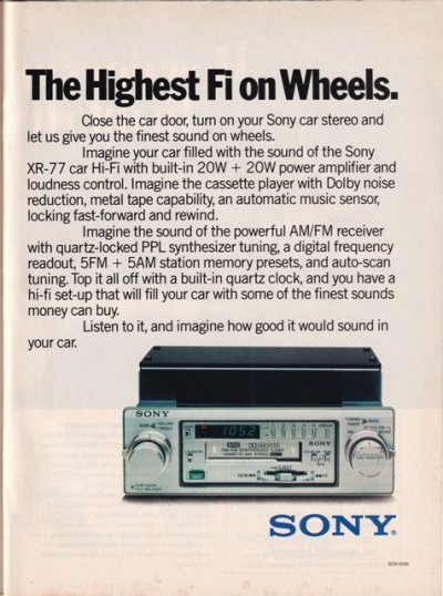 1982 advertisement for Sony XR-77 car stereo1.jpg